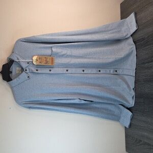 Faherty Mens XXL Longsleeve Collared Button Down Coastline Blue Knit.